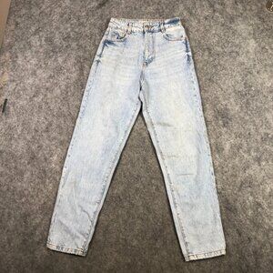Zara Jeans 0 25 Womens Mom High Waisted Rise Light Wash Retro Tapered 90s Blue